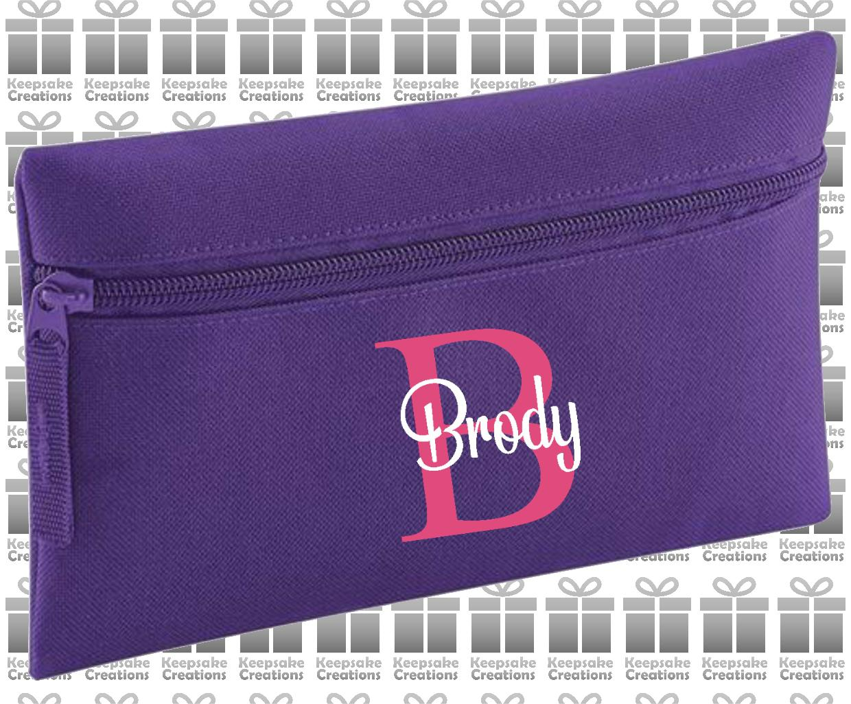 Personalised Monogram CURLY Design Pencil Case