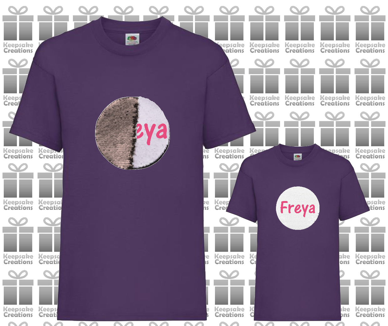 Personalised Kids Flip Sequin Circle T-shirt #BNPY