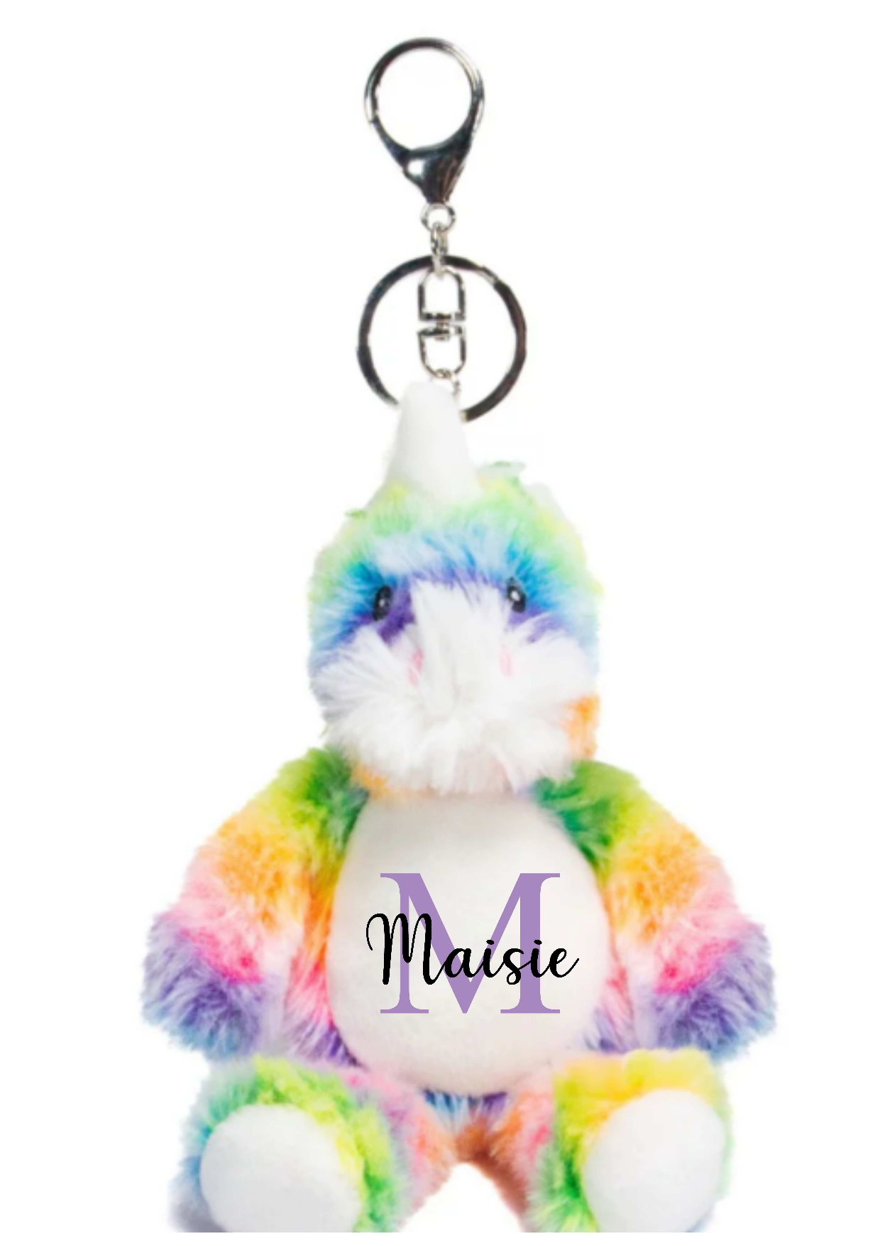 Personalised Animal Monogram Plush Toys Keyring