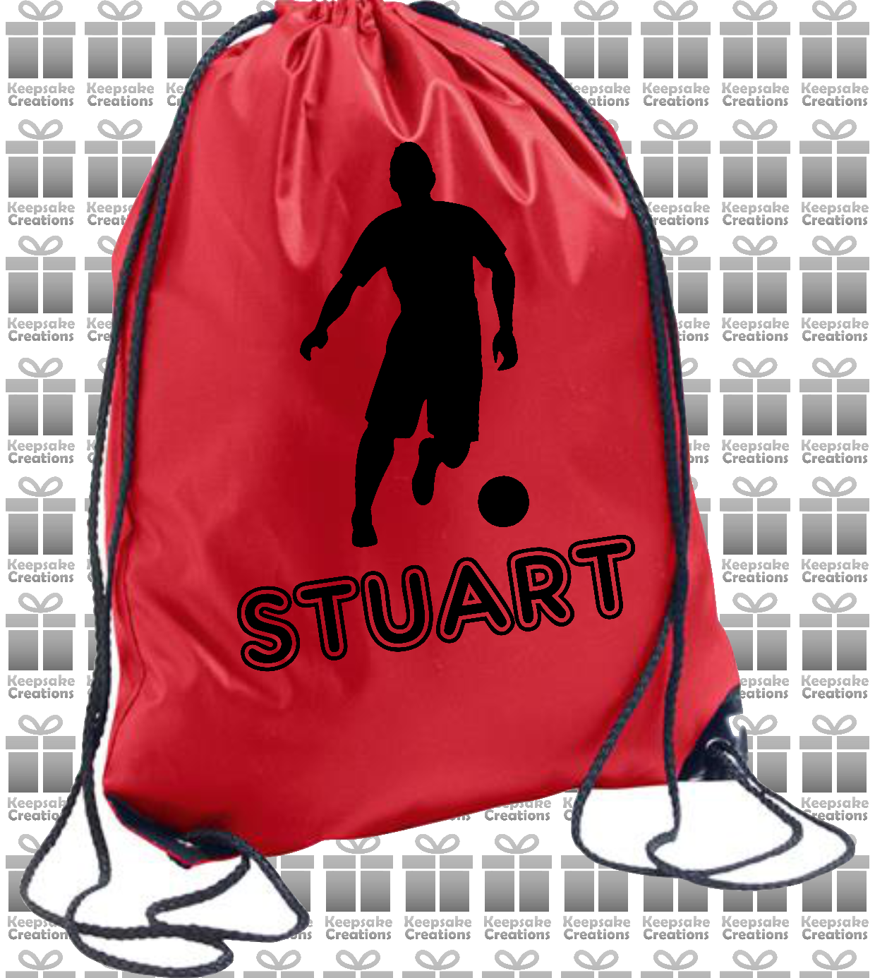 Personalised Football Player Design Drawstring Gym Bag