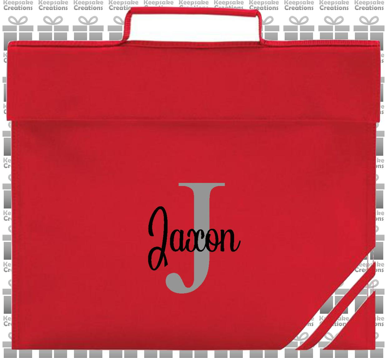 Personalised Monogram CURLY Design Book Bag