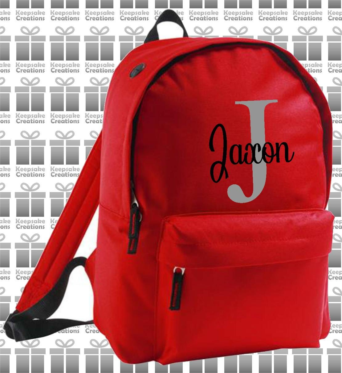 Personalised Monogram CURLY Design Backpack