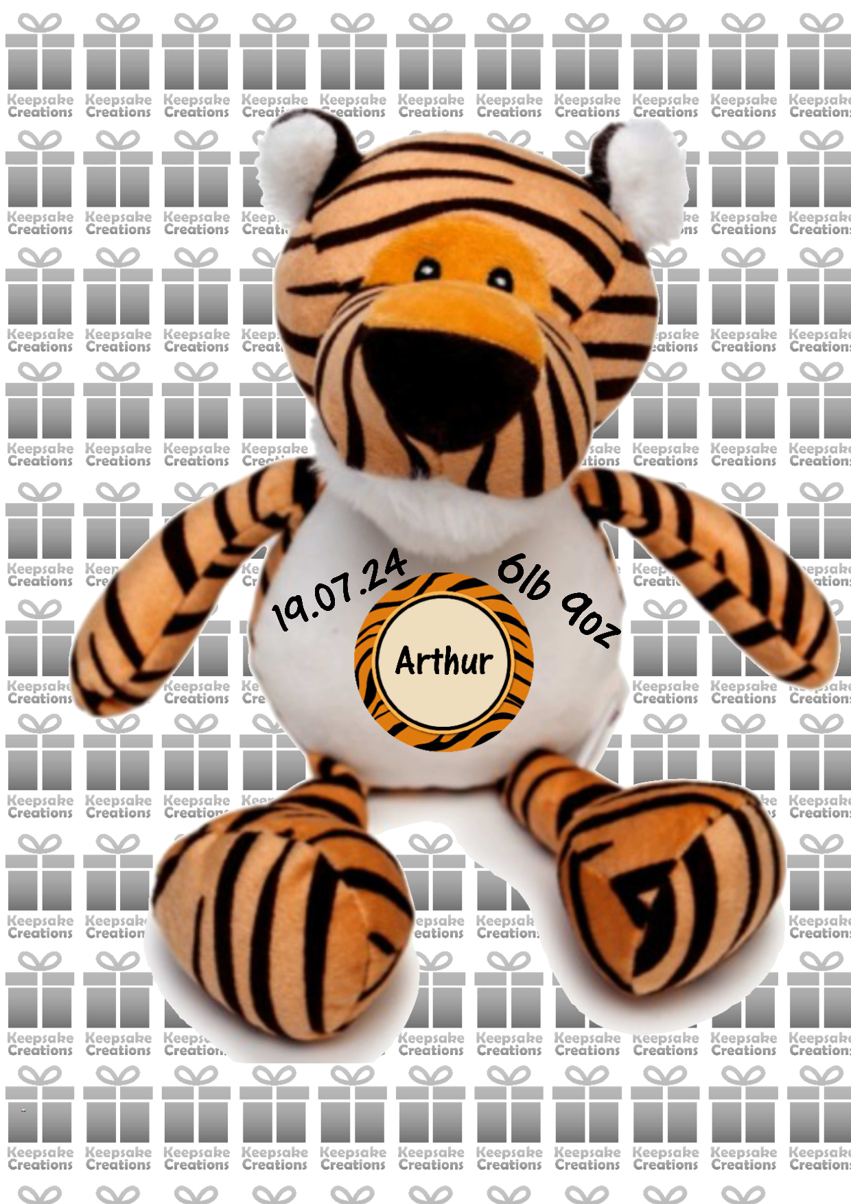 Personalised Baby Birth Plush Toys - Fox/Giraffe/Highland Cow/Lion/Tiger