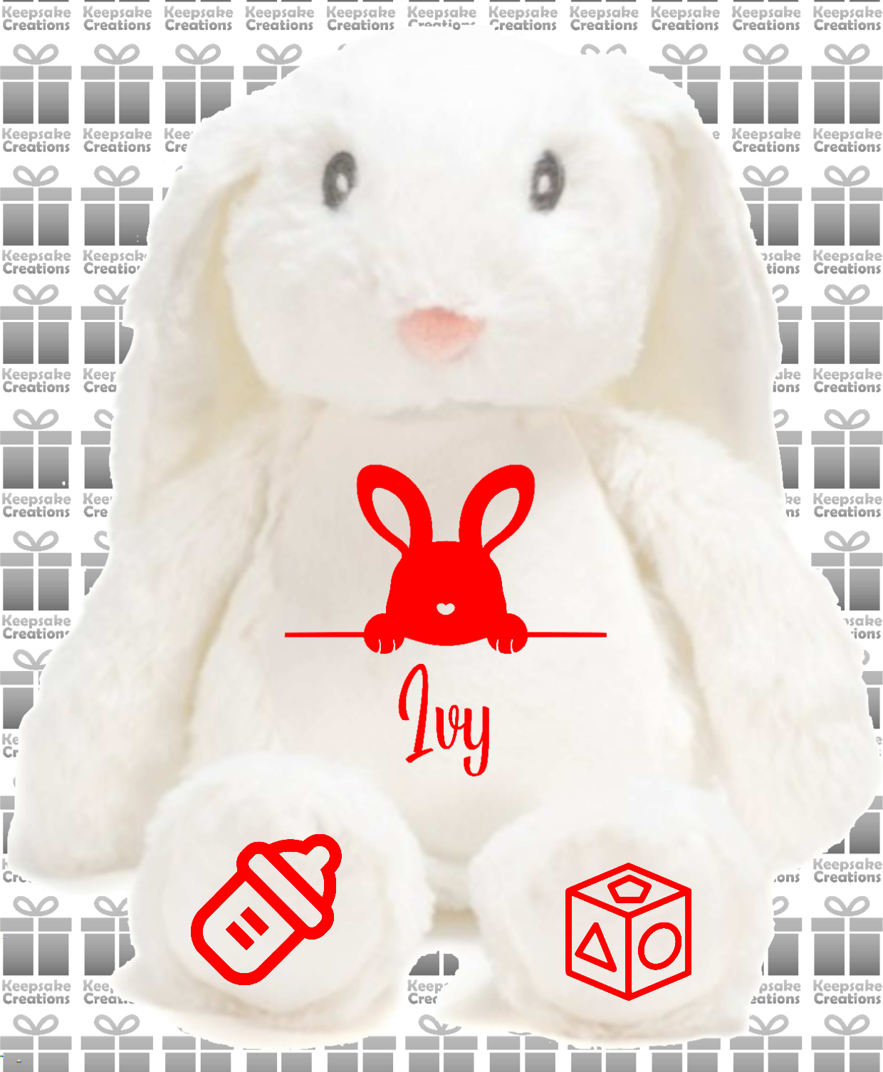Personalised Baby Birth Plush Toys - Bunny Rabbit/Elephant