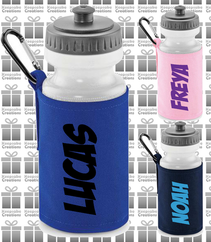 Personalised SUPERHERO Design Reusable Water Bottle with Holder