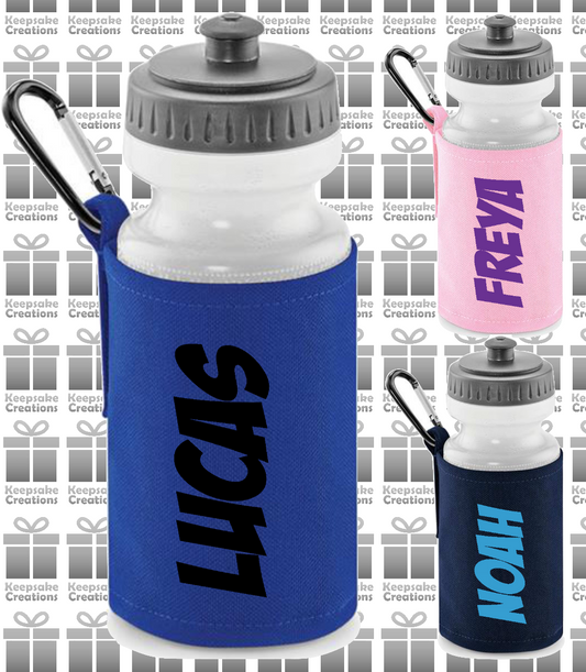 Personalised SUPERHERO Design Reusable Water Bottle with Holder