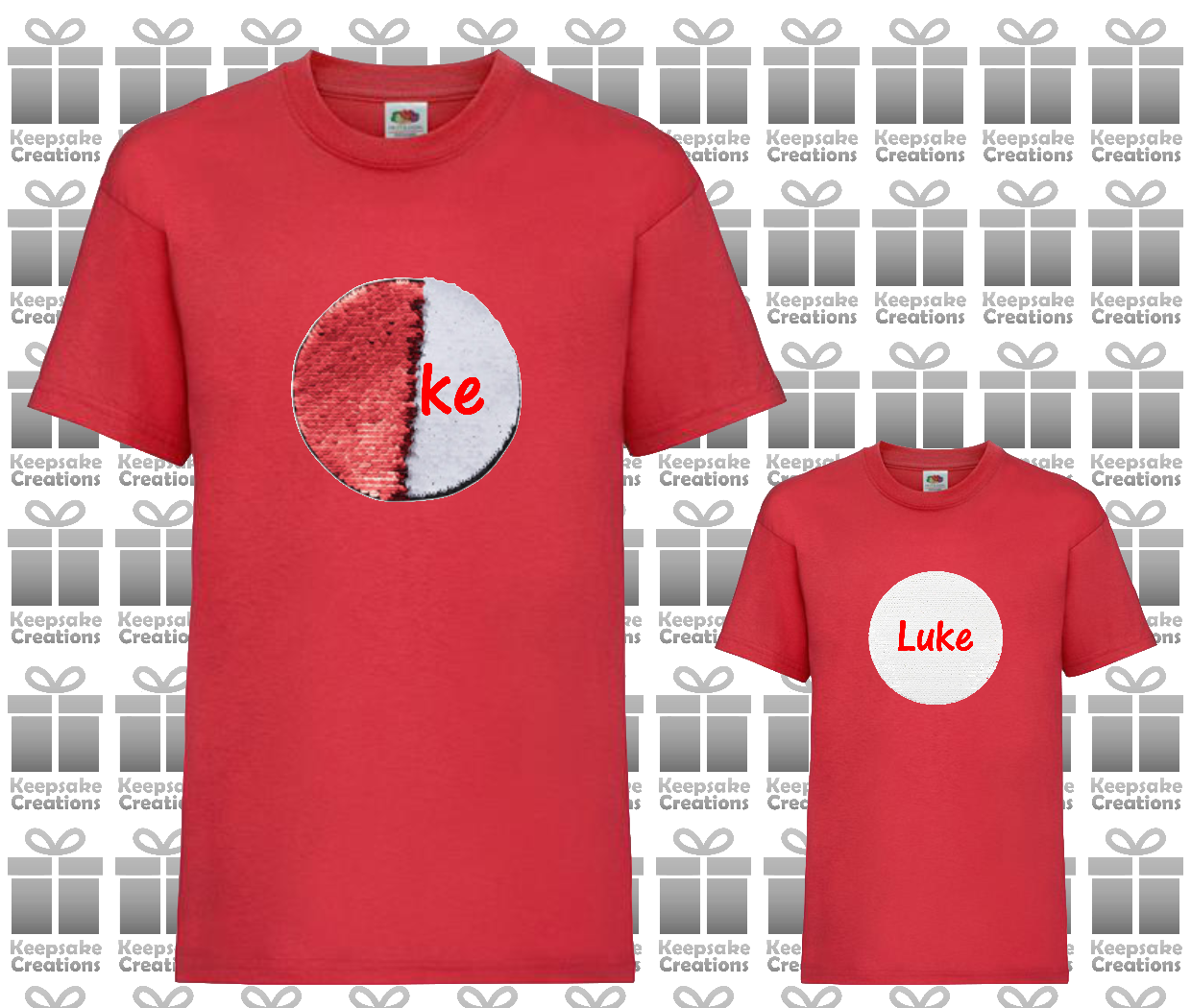 Personalised Kids Flip Sequin Circle T-shirt #BGOR